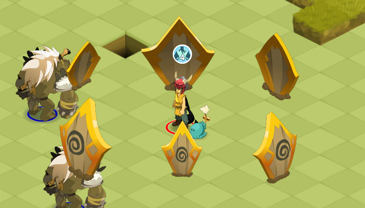 Combat Aléa montrant des obstacles et effets de sort issus de Dofus 3.